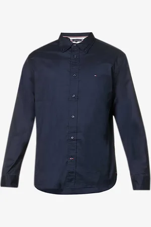 Tommy Hilfiger Core Logo-embroidered Regular-fit Cotton-poplin Shirt