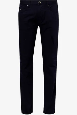 Emporio Armani Belt-loop Brand-patch Regular-fit Tapered-leg