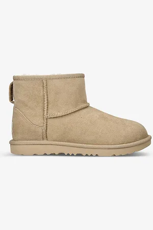 UGG Classic Mini Ii Suede and Shearling Ankle Boots 7-9 Years