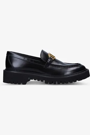 VALENTINO GARAVANI Vlogo Logo-embellished Leather Loafers