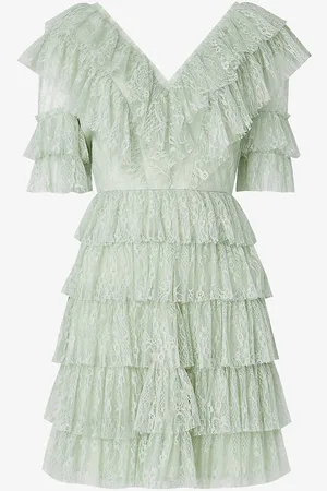 By Malina Sky Ruffle-trim Woven Mini Dress