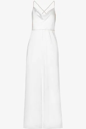 Six Stories Sleeveless Cowl-neck Woven Jumpsuit