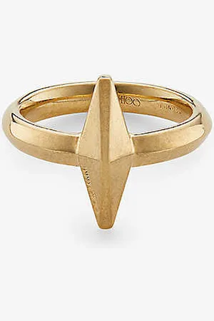 Jimmy Choo Diamond Logo-embellished -tone Brass Ring