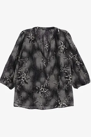 IKKS Floral-print Balloon-sleeve Woven Blouse