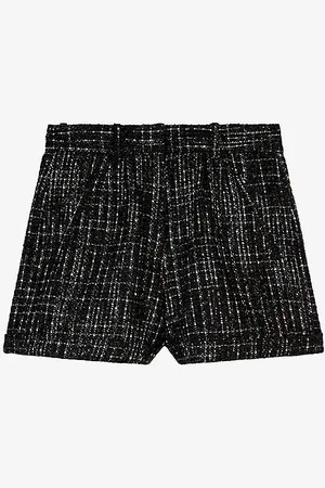 The Kooples Textured-weave High-waisted Tweed Shorts