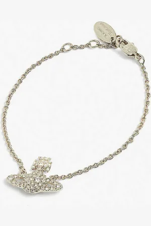 Vivienne Westwood Grace Bas Relief Brass and Cubic Zirconia Bracelet