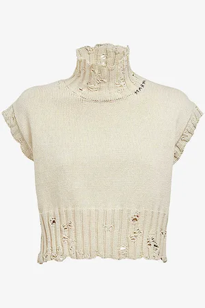 Marni Boxy-fit Distressed Cotton-knit Vest Top
