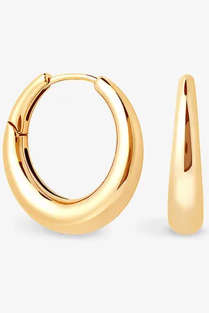 Astrid & Miyu Dome 18ct Yellow -plated Recycled Sterling-silver Hoop Earrings