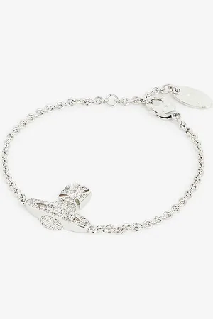 Vivienne Westwood Carmela Bas Relief Brass and Cubic Zirconia Bracelet