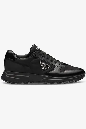 Prada Re-nylon Brand-plaque Leather and Recycled-nylon Low-top Trainers