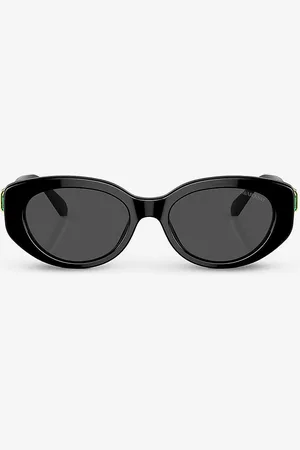 Swarovski Sk6002 Oval-frame Gem-embellished Acetate Sunglasses