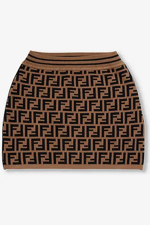 Fendi Ff Monogram-logo Knitted Skirt 8 Years