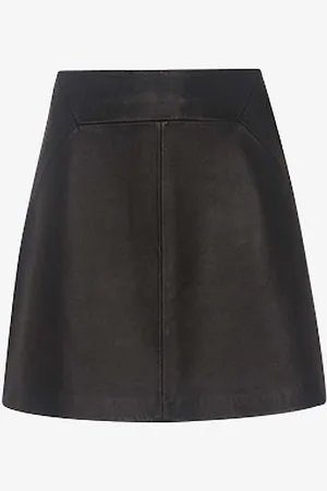 Whistles A-line Leather Skirt