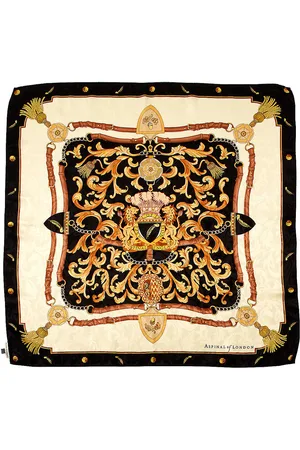 ASPINAL OF LONDON Signature Graphic-print Silk Scarf