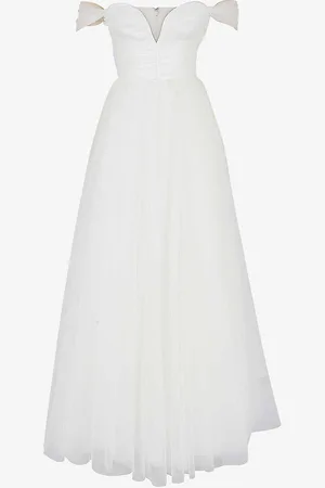 House Of Cb Fairytale Off-the-shoulder Tulle Bridal Gown
