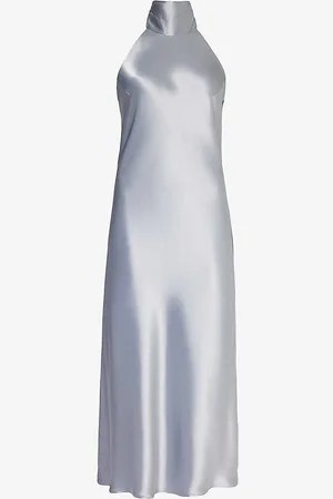 GALVAN Sienna Halterneck Satin Midi Dress