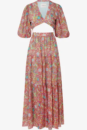 By Malina Sienna Cut-out Woven Maxi Dress