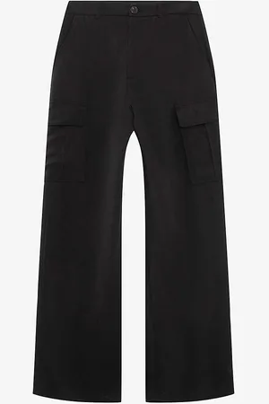 IKKS Cargo-pocket Straight-leg High-rise Woven Trousers