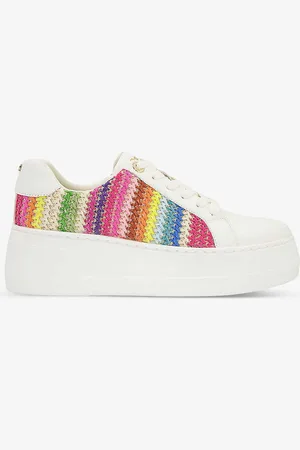 Dune Episode Embroidered Faux-leather Flatform Trainers