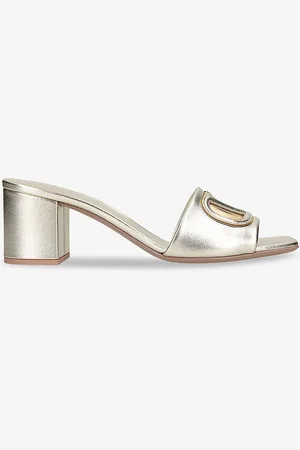 VALENTINO GARAVANI Vlogo 60 Cut-out Leather Mules