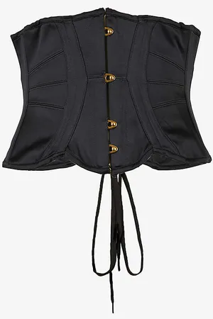 Agent Provocateur Damson Lace-up Satin Corset