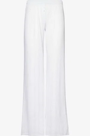 Cou Cou Intimates Pointelle Relaxed-fit Organic-cotton Pyjama Trousers
