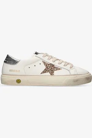 Golden Goose May Glitter Star-patch Leather Low-top Trainers