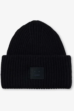 Acne Studios Face Logo-patch Wool-knit Beanie