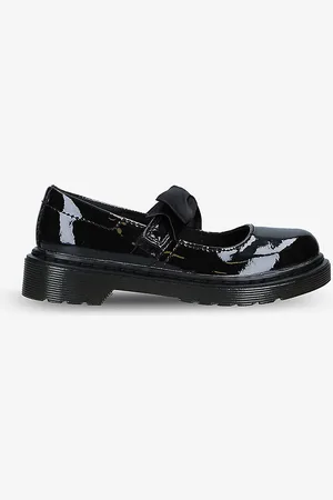 Dr. Martens Maccy Ii Bow-embellished Leather Shoes 6-8 Years