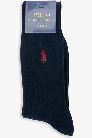Ralph Lauren Logo-embroidered Stretch-cotton Blend Socks