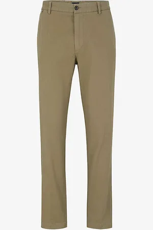HUGO BOSS Regular-fit Tapered-leg Stretch Cotton-gabardine Trousers