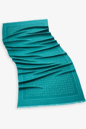 Bvlgari Lettere Maxi Brand-pattern Wool and Silk Stole