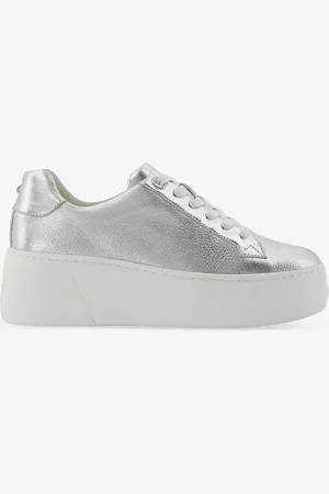Dune Episode Logo-embellished Metallic-leather Low-top Trainers