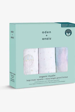 Aden + Anais Pack of Three Above the Clouds Organic-cotton Muslin Squares