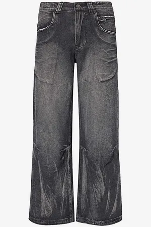 Jaded London Wing Colossus Stud-embellished Relaxed-fit Wide-leg Jeans