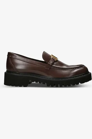 VALENTINO GARAVANI Vlogo Logo-embellished Leather Loafers