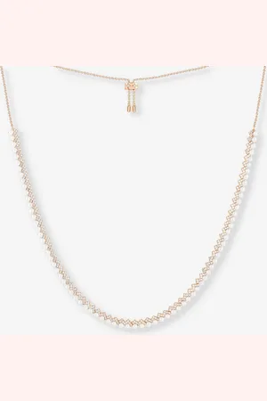 APM Monaco Up and Down 18ct -plated Metal, Zirconia Pearl Necklace
