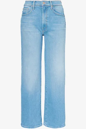 Mother Rambler Faded-wash Mid-rise Straight-leg Stretch-denim Jeans