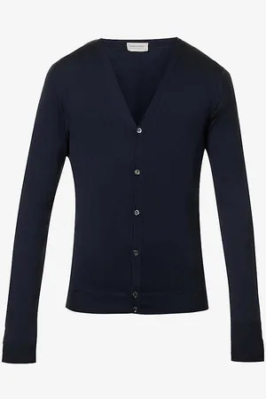 JOHN SMEDLEY Petworth V-neck Merino Wool Cardigan