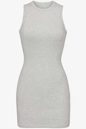 SKIMS Slim-fit Scoop-neck Stretch-cotton Mini Dress