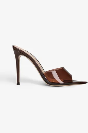 Gianvito Rossi Elle 105 Leather and Pvc Heeled Mules