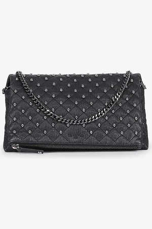 The Kooples Skull-embellished Quilted Leather Clutch Bag