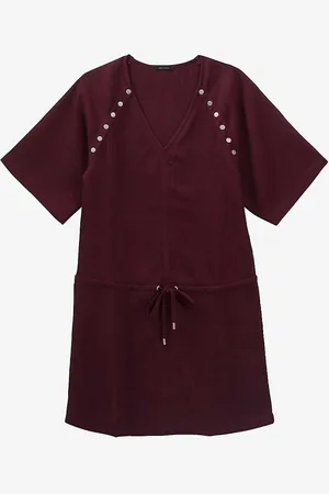 IKKS V-neck Drawstring-waist Woven Mini Dress