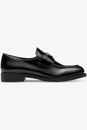 Prada Brand-plaque Patent Leather Loafers