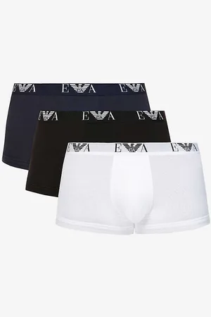 Emporio Armani Logo-print Stretch-cotton Trunks Pack of Three