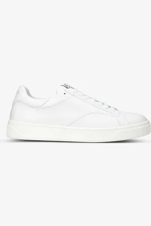 Lanvin Dbb0 Logo-embroidered Leather Low-top Trainers
