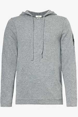 IKKS Drawstring-hood Graphic-print Cashmere Hoody