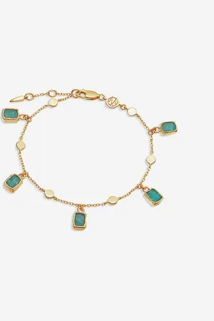 Missoma Lena 18ct Yellow -plated Vermeil and Amazonite Charm Bracelet