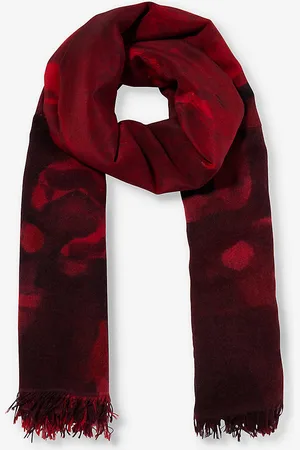DIANORA SALVIATI Graphic-pattern Large Cashmere and Silk-blend Scarf