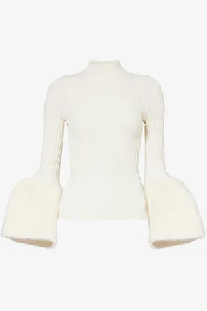 CFCL Pottery Bell-sleeve Recycled Polyester-blend Knitted Top
